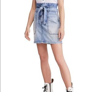 Free People Paperbag Denim Skirt